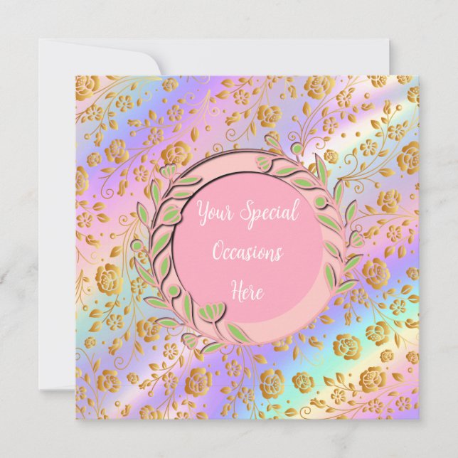 Invitación Marco Floral Elegante: para cualquier ocasión (Anverso)