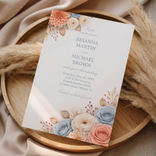 Invitación Marco Floral Elegante Pastel