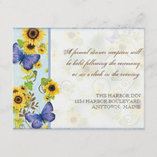 Invitación Marco floral floral girasol azul mariposa invitada