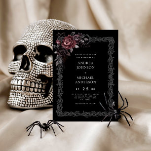 Invitación Marco floral gótico Gótico oscuro Boda de Hallowee