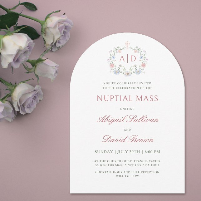 Invitación Marco floral Masa nupcial Boda religioso (Subido por el creador)