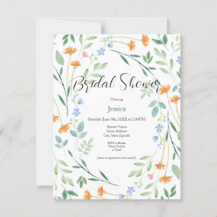 Invitación Marco floral mixto de acuarela