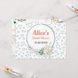 Invitación Marco floral moderno y personalizado, funda de duc