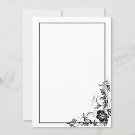 Invitación Marco floral negro simple