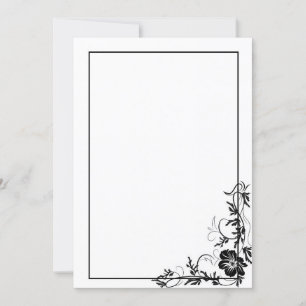 Invitación Marco floral negro simple