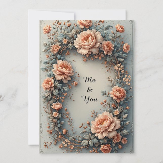 Invitación Marco Floral Ornamentado (Anverso)