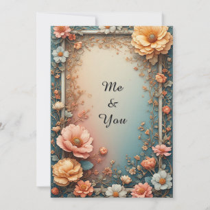 Invitación Marco Floral Ornamentado