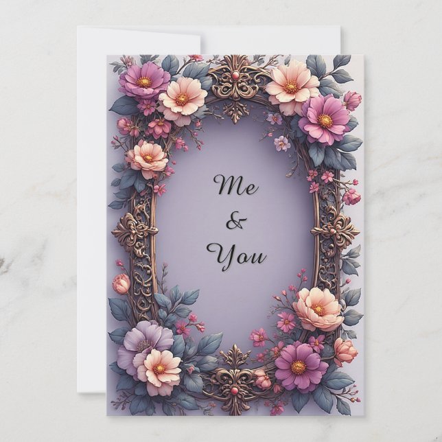 Invitación Marco Floral Ornamentado (Anverso)
