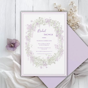 Invitación Marco Floral Púrpura Elegante Ducha de Novia