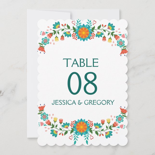 Invitación Marco floral retro colorido (Reverso)