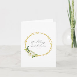Invitación Marco Floral Rosa Blanca de Lujo