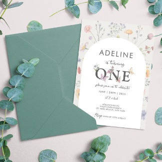 Invitación Marco floral silvestre Flor silvestre Primer Chica