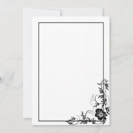 Invitación Marco floral simple negro