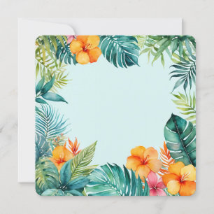 Invitación Marco floral tropical frontera colorida de verano