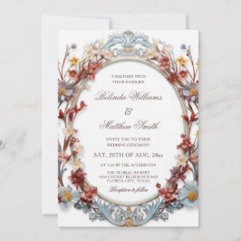 Invitación Marco floral victoriano en 3D elegante