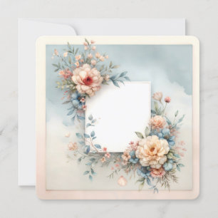 Invitación Marco Floral Vintage Fondo Romántico