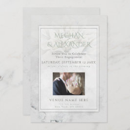 Invitación Marco fotográfico de compromiso de Dahlia silvestr