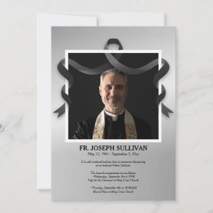 Invitación Marco fotográfico de la cinta de opciones de duelo