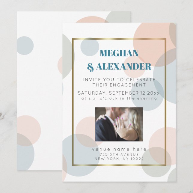 Invitación Marco fotográfico de los contactos de Big Dots Con (Anverso / Reverso)