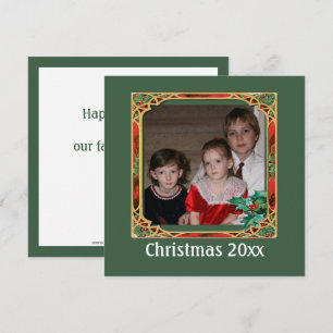 Invitación Marco fotográfico Vintage de vidrio manchado rojo 