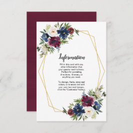 Invitación Marco geométrico Boda de flores de la Marina de Bo