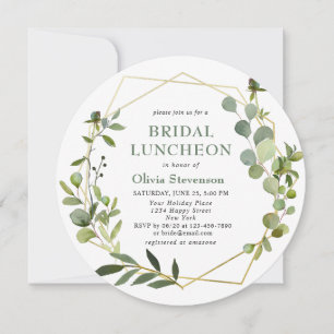Invitación Marco geométrico moderno Eucalyptus BRIDAL LUNCHEO