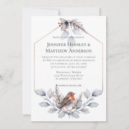 Invitación Marco geométrico Rojo Gris plateado deja invitada 