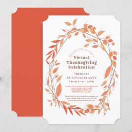 Invitación Marco geométrico virtual de la hoja de otoño de Ac