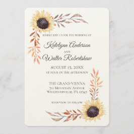 Invitación Marco girasol Boda floral de verano tardío