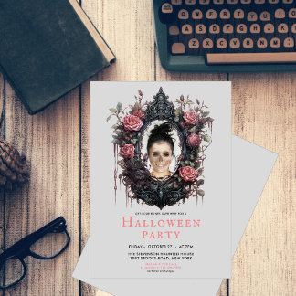 Invitación Marco gótico con rosas y foto graciosa personaliza