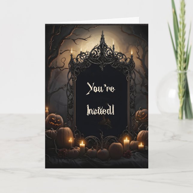 Invitación Marco gótico Halloween (Anverso)