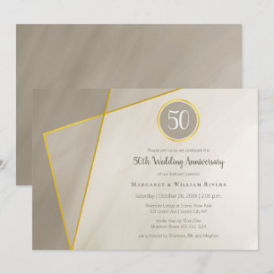 Invitación marco gris antiguo dorado cumpleaños aniversario 5