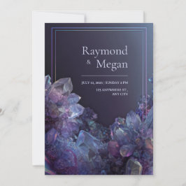 Invitación Marco Holográfico de Amatista Púrpura Irisada