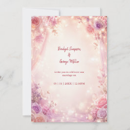 Invitación Marco Minimalista de Bodas Botánicas de Neón