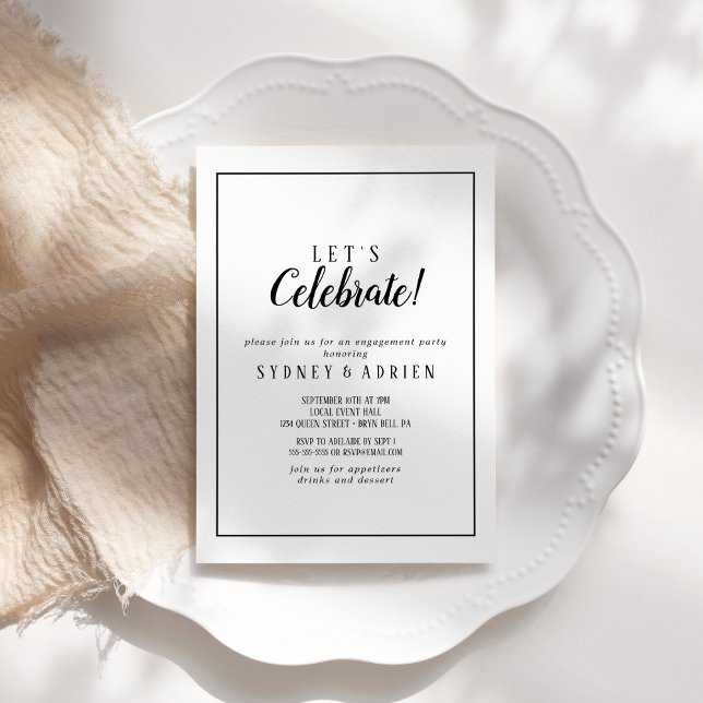 Invitación Marco Minimalista simple celebremos al Fiesta (Subido por el creador)