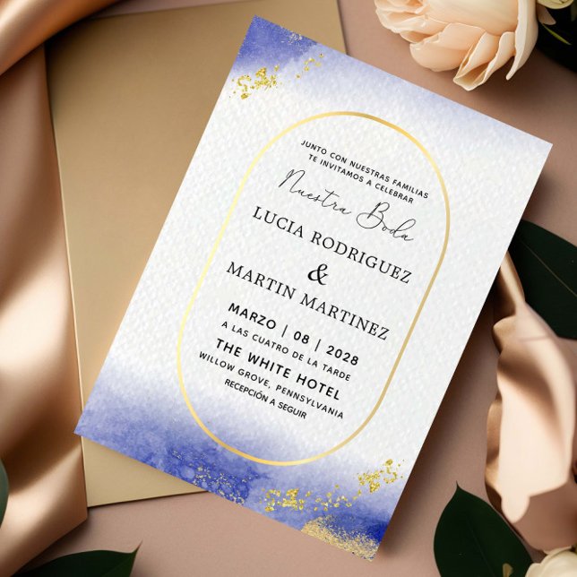 Invitación Marco moderno y dorado Nuestra Boda (Subido por el creador)