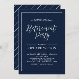 Invitación Marco Naval y plateado | Fiesta de Jubilación Mode