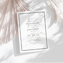 Invitación marco negro elegante boda moderno