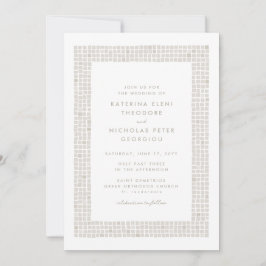 Invitación Marco neutro de azulejos beige simple boda elegant