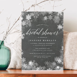 Invitación Marco nevado   Rústica ducha de novias en invierno