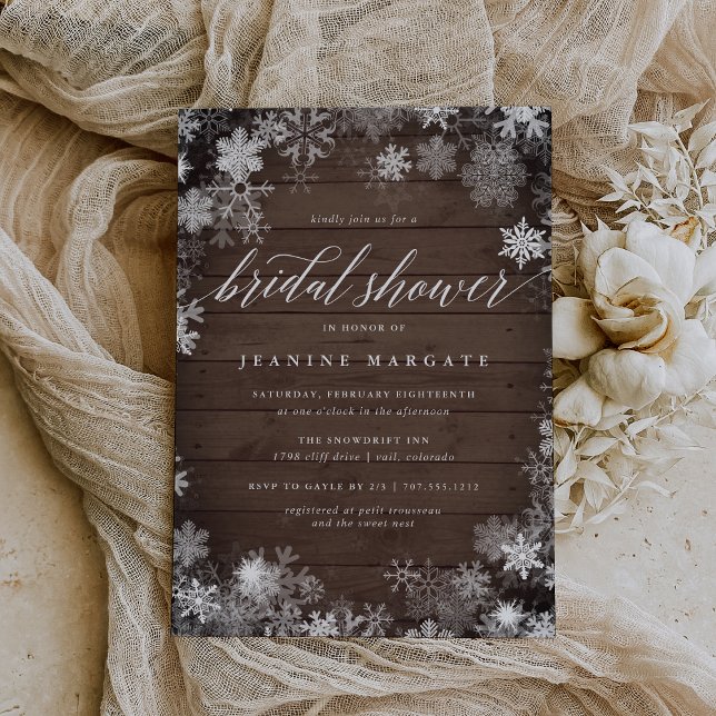 Invitación Marco nevado | Rústica ducha de novias en invierno (Subido por el creador)