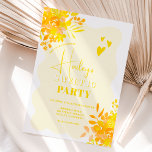 Invitación Marco ondulado amarillo caliente boho floral Sweet<br><div class="desc">La planificación de Sweet 16 acaba de ser mucho más bonita con nuestra invitación de cumpleaños floral de marco ondulado amarillo cálido. ¡Prepárate para celebrar con estilo! Nuestra dulce invitación de dieciséis incluye un audaz ramo de acuarela floral amarillo cálido pintado a mano con peonías y rosas, con un moderno...</div>