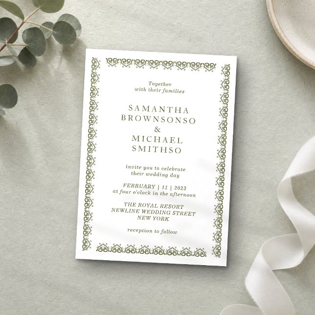 Invitación Marco Ornamental Verde Elegante (Subido por el creador)