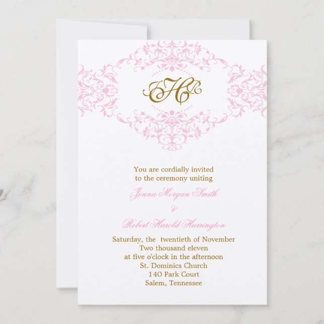 Invitación Marco ornamental vintage (Anverso)