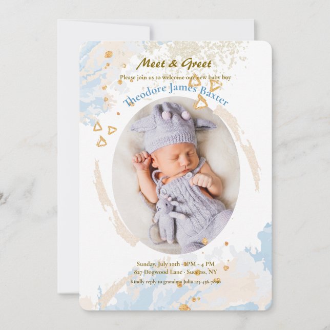 Invitación Marco oval pastel (Anverso)
