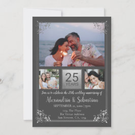 Invitación Marco personalizado del 25 aniversario Boda
