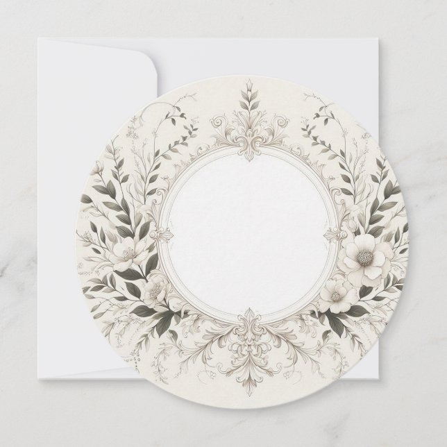 Invitación Marco redondo elegante (Anverso)