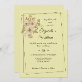 Invitación Marco Rosa - Boda amarillo celestial