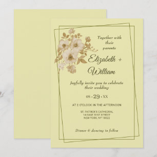 Invitación Marco Rosa - Boda amarillo celestial