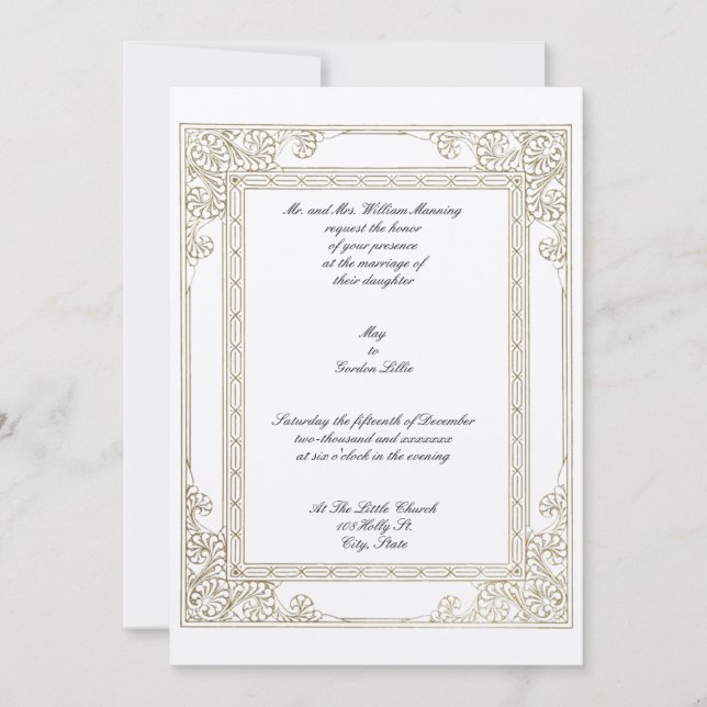 Invitación Marco sencillo de la época victoriana de 1877 (Anverso)